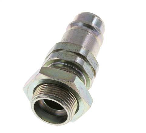 Acier DN 12.5 Coupleur hydraulique Bouchon 18 mm L Anneau de compression Cloison ISO 7241-1 A/8434-1 D 20.5mm