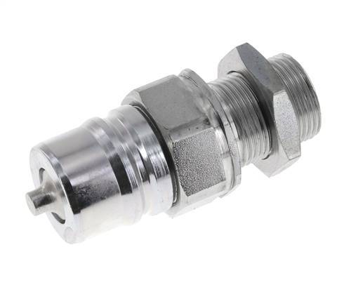 Steel DN 25 Hydraulic Coupling Plug 22 mm L Compression Ring Bulkhead ISO 7241-1 A/8434-1 D 34.3mm