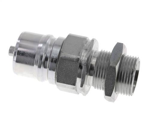 Acier Coupleur hydraulique DN 25 Bouchon 22 mm L Anneau de compression Cloison ISO 7241-1 A/8434-1 D 34.3mm