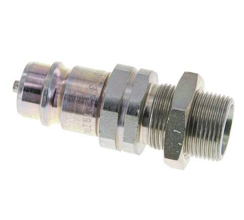Acier DN 12.5 Coupleur hydraulique Bouchon 16 mm S Bague de compression Cloison ISO 7241-1 A/8434-1 D 20.5mm
