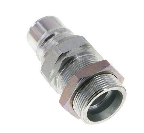 Acier DN 25 Coupleur hydraulique Bouchon 30 mm S Bague de compression Cloison ISO 7241-1 A/8434-1 D 34.3mm