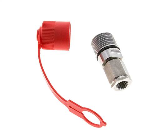 Coupleur hydraulique DN 6.3 en acier inoxydable Embout G 1/4 pouce filetage femelle ISO 14541 D M24 x 2
