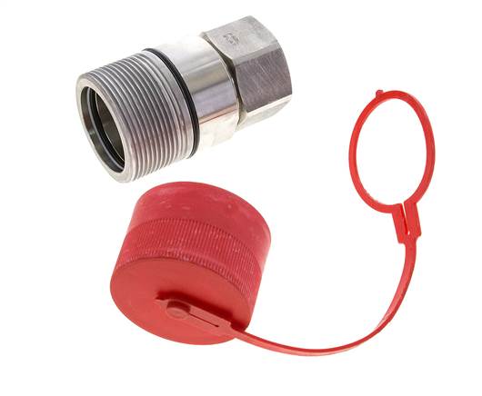 Coupleur hydraulique DN 31.5 en acier inoxydable Douille G 1 1/2 pouce filetage femelle D M70 x 3