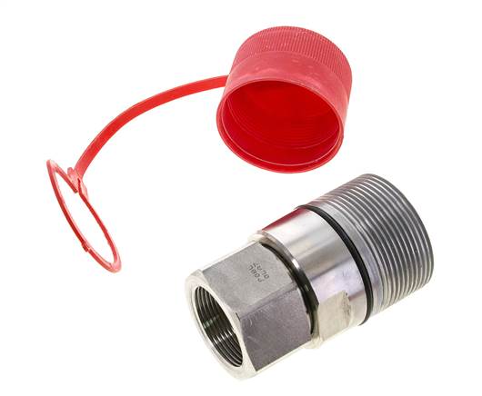 Coupleur hydraulique DN 31.5 en acier inoxydable Douille G 1 1/2 pouce filetage femelle D M70 x 3