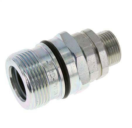 Steel DN 12.5 Hydraulic Coupling Socket 15 mm L Compression Ring ISO 14541/8434-1 D M36 x 2