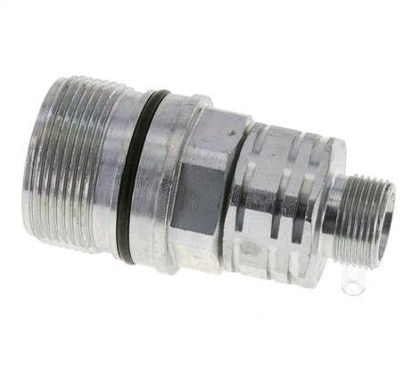 Steel DN 20 Hydraulic Coupling Socket 14 mm S Compression Ring ISO 14541/8434-1 D M42 x 2