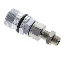 Steel DN 10 Hydraulic Coupling Socket 8 mm L Compression Ring Bulkhead ISO 14541/8434-1 D M28 x 2