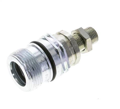 Steel DN 12.5 Hydraulic Coupling Socket 10 mm L Compression Ring Bulkhead ISO 14541/8434-1 D M36 x 2