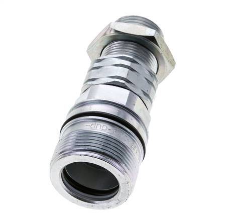 Steel DN 20 Hydraulic Coupling Socket 22 mm L Compression Ring Bulkhead ISO 14541/8434-1 D M42 x 2