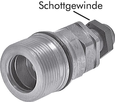 Steel DN 25 Hydraulic Coupling Socket 20 mm S Compression Ring Bulkhead ISO 8434-1 D M48 x 3