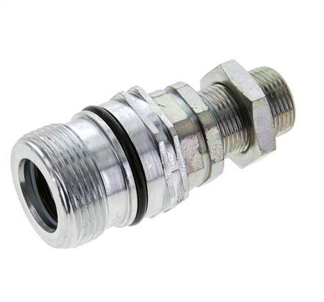 Steel DN 12.5 Hydraulic Coupling Socket 14 mm S Compression Ring Bulkhead ISO 14541/8434-1 D M36 x 2