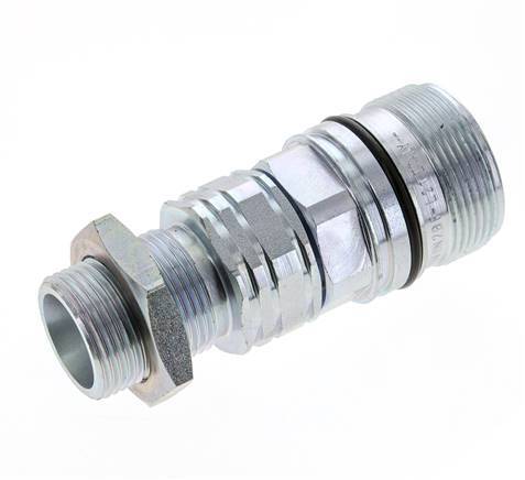 Steel DN 20 Hydraulic Coupling Socket 20 mm S Compression Ring Bulkhead ISO 14541/8434-1 D M42 x 2