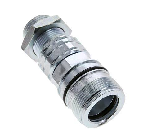 Steel DN 20 Hydraulic Coupling Socket 20 mm S Compression Ring Bulkhead ISO 14541/8434-1 D M42 x 2