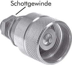 Steel DN 25 Hydraulic Coupling Plug 28 mm L Compression Ring Bulkhead ISO 8434-1 D M48 x 3