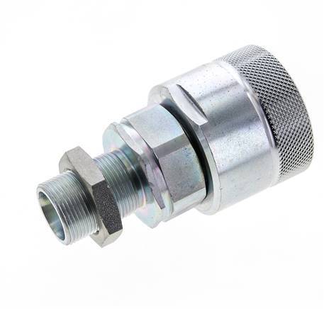 Steel DN 25 Hydraulic Coupling Plug 18 mm L Compression Ring Bulkhead ISO 8434-1 D M48 x 3