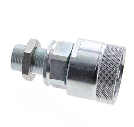 Steel DN 25 Hydraulic Coupling Plug 18 mm L Compression Ring Bulkhead ISO 8434-1 D M48 x 3