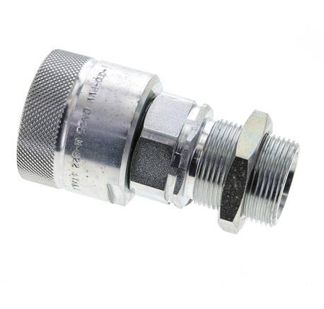 Steel DN 25 Hydraulic Coupling Plug 25 mm S Compression Ring Bulkhead ISO 8434-1 D M48 x 3