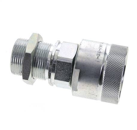 Steel DN 25 Hydraulic Coupling Plug 25 mm S Compression Ring Bulkhead ISO 8434-1 D M48 x 3