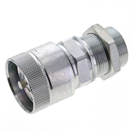 Steel DN 25 Hydraulic Coupling Plug 30 mm S Compression Ring Bulkhead ISO 8434-1 D M48 x 3