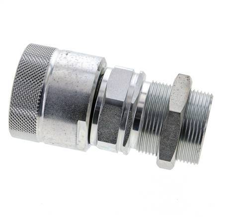 Steel DN 25 Hydraulic Coupling Plug 30 mm S Compression Ring Bulkhead ISO 8434-1 D M48 x 3