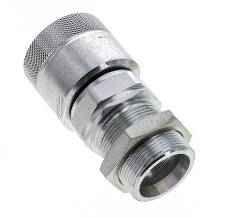 Steel DN 25 Hydraulic Coupling Plug 30 mm S Compression Ring Bulkhead ISO 8434-1 D M48 x 3