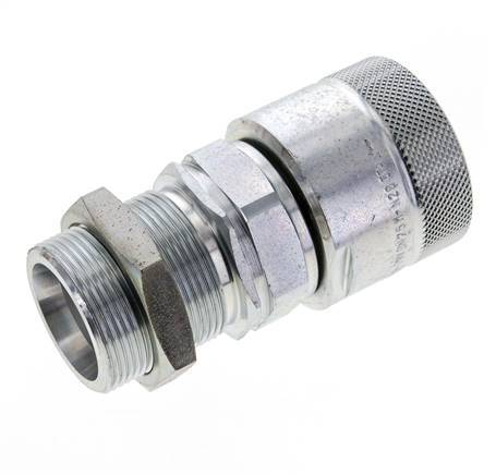Steel DN 25 Hydraulic Coupling Plug 30 mm S Compression Ring Bulkhead ISO 8434-1 D M48 x 3