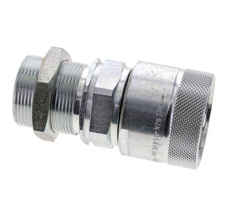 Steel DN 25 Hydraulic Coupling Plug 30 mm S Compression Ring Bulkhead ISO 8434-1 D M48 x 3