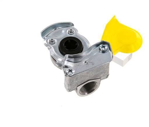 Control Yellow Aluminum Gladhand Coupling M22x1.5 Female Threads DIN 74254