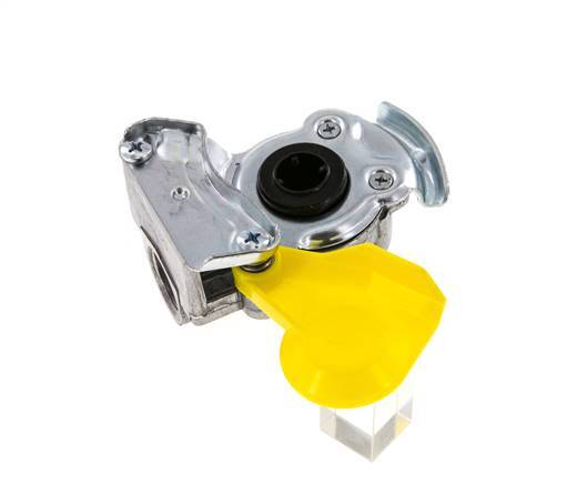 Control Yellow Aluminum Gladhand Coupling M22x1.5 Female Threads DIN 74254
