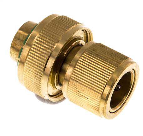 Connecteur de tuyau en laiton style GARDENA 19 mm (3/4") Water Stop