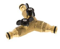 Robinet à boisseau sphérique en laiton 3x pour tuyau d'arrosage