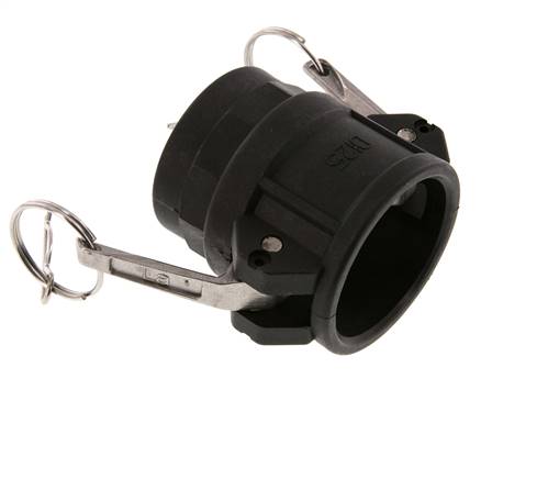 Raccord Camlock DN 40 (1 1/2'') en polypropylène Rp 1 1/4'' Filetage femelle Type D MIL-C-27487