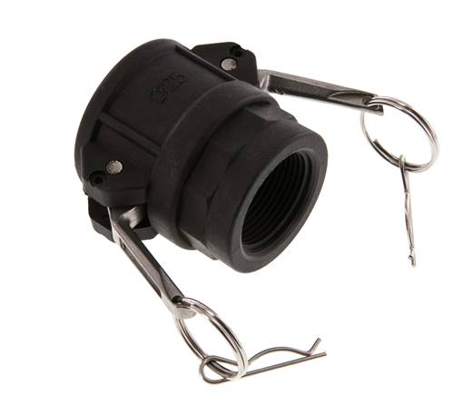 Raccord Camlock DN 40 (1 1/2'') en polypropylène Rp 1 1/4'' Filetage femelle Type D MIL-C-27487