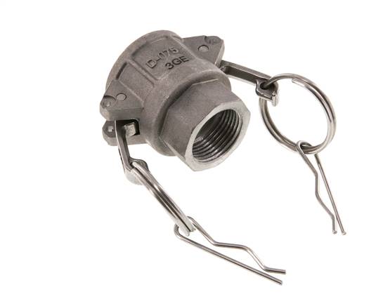 Accouplement Camlock DN 20 (3/4'') en aluminium Rp 3/4'' à filetage femelle Type D MIL-C-27487
