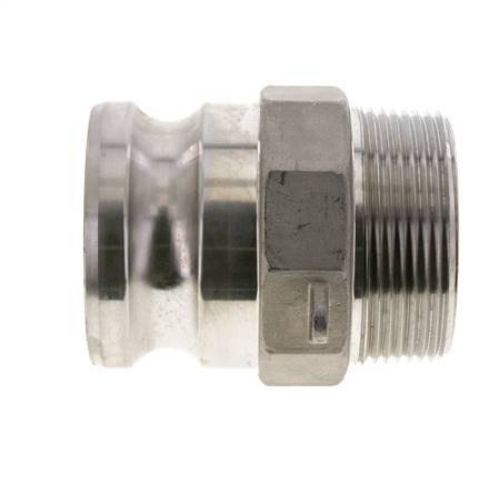 Coupleur Camlock DN 60 (2 1/2'') en acier inoxydable Filetage NPT mâle 2 1/2'' Type F MIL-C-27487
