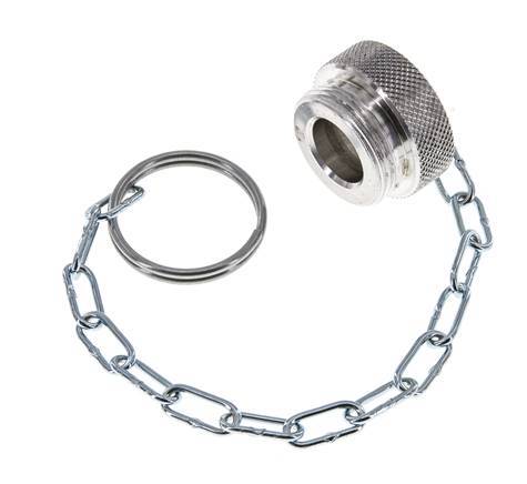 NPT 1/4" Capuchon anti-poussière en aluminium pour manchon d'accouplement avec chaîne