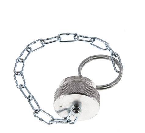 NPT 1/4" Capuchon anti-poussière en aluminium pour manchon d'accouplement avec chaîne