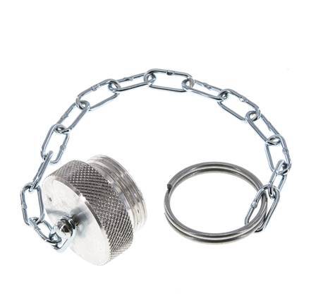 NPT 1/4" Capuchon anti-poussière en aluminium pour manchon d'accouplement avec chaîne