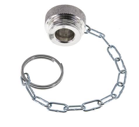 NPT 1/4" Capuchon anti-poussière en aluminium pour manchon d'accouplement avec chaîne