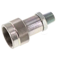Steel DN 6.3 Hydraulic Coupling Socket 1/4 inch Male NPT Threads ISO 14540 D 15.9 mm