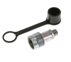 Coupleur hydraulique en acier à douille 3/8 pouces à filetage mâle NPT Capuchon anti-poussière