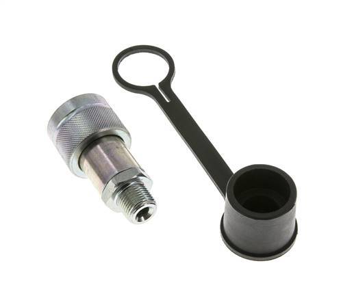 Coupleur hydraulique en acier à douille 3/8 pouces à filetage mâle NPT Capuchon anti-poussière