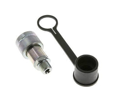 Coupleur hydraulique en acier à douille 3/8 pouces à filetage mâle NPT Capuchon anti-poussière