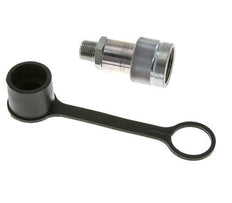Coupleur hydraulique en acier à douille 3/8 pouces à filetage mâle NPT Capuchon anti-poussière