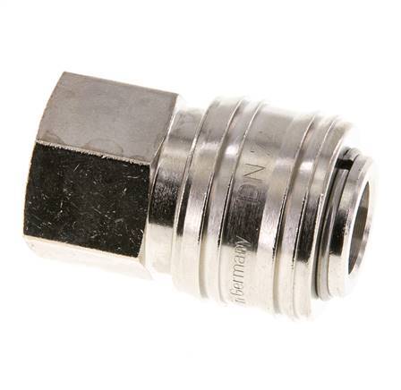 Nickel-plated Brass DN 7.2 (Euro) Air Coupling Socket G 3/8 inch Female FKM