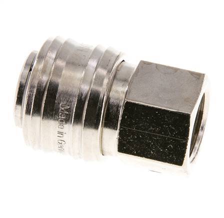 Laiton nickelé DN 7.2 (Euro) Coupleur d'air Douille G 3/8 pouce Femelle FKM