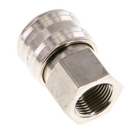 Laiton nickelé DN 7.2 (Euro) Coupleur d'air Douille G 3/8 pouce Femelle FKM