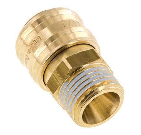 Laiton DN 7.2 (Euro) Air Coupling Socket G 1/2 inch Male FKM