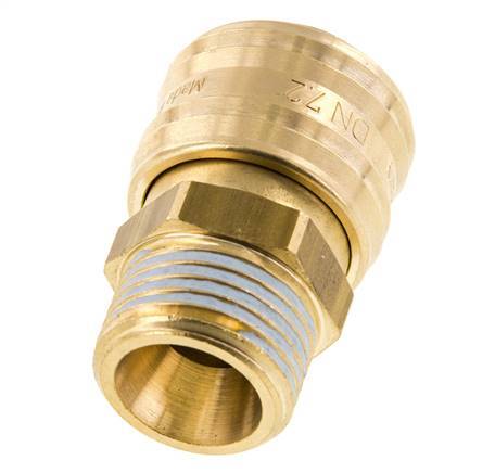 Laiton DN 7.2 (Euro) Air Coupling Socket G 1/2 inch Male FKM