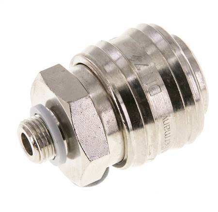 Nickel-plated Brass DN 7.2 (Euro) Air Coupling Socket G 1/8 inch Male FKM